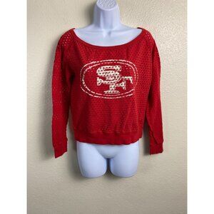NFL Team Apparel Womens Red San Francisco 49ers Knit Sweater Size Medium